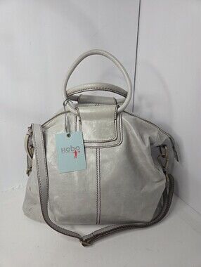 HOBO sheila cloud grey Leather Hobo soft Satchel tote with crossbody strap NWT